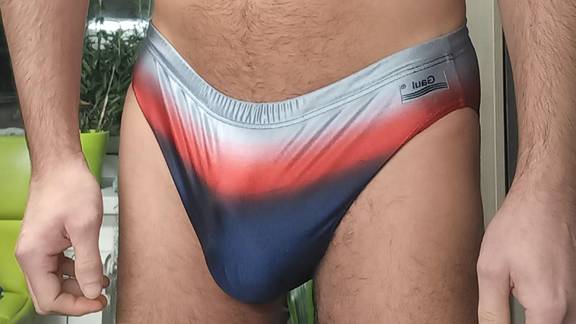 Black speedo with blue panels